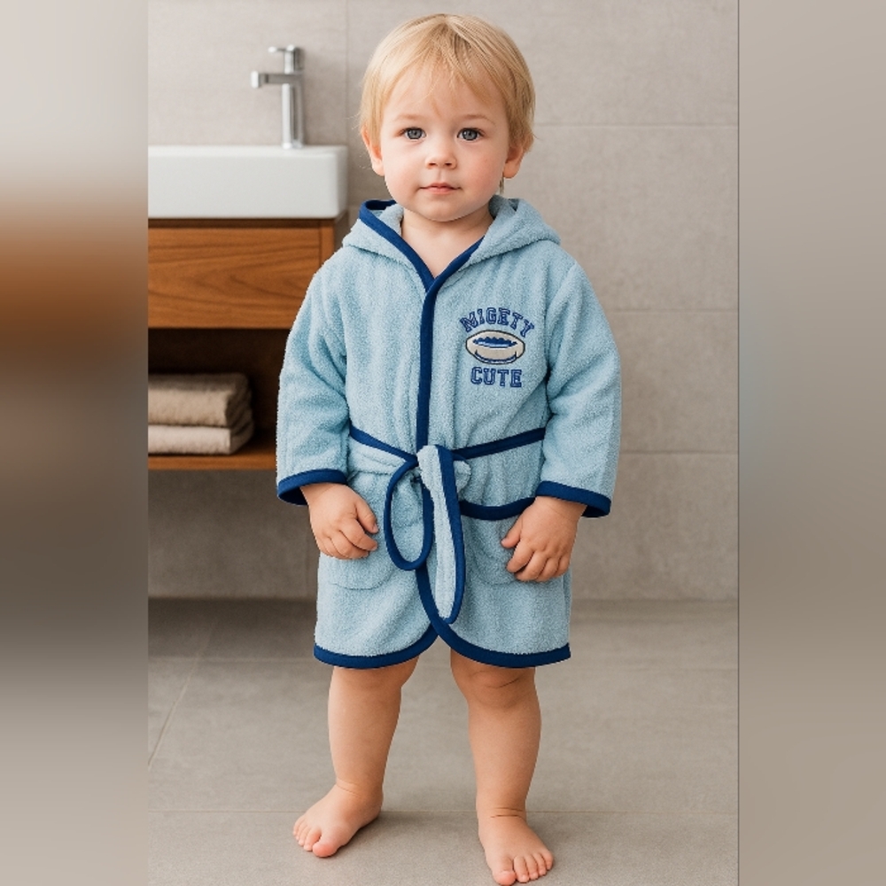 NWT 12 months-Bon Dormir Robe and Bootie Set - 2 Pieces - Blue